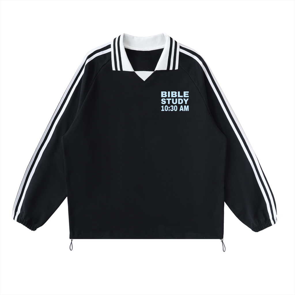 BIBLE STUDY Lapel Collar Sweatshirt